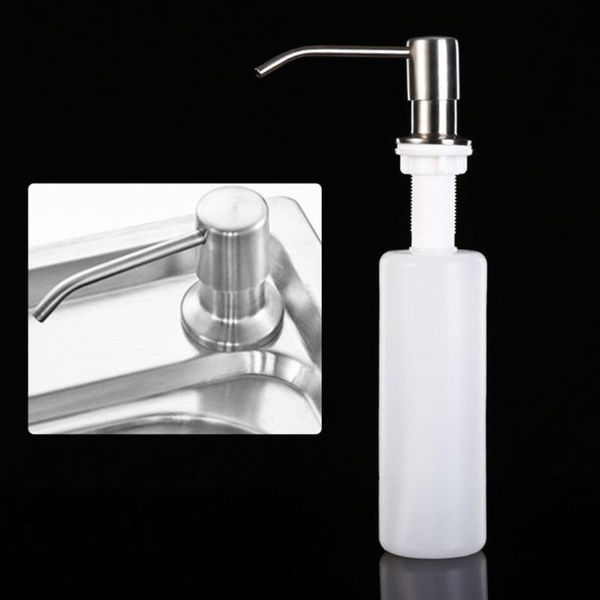 

300ml kitchen sink liquid soap dispenser stainless steel plastic bottles head+ abs