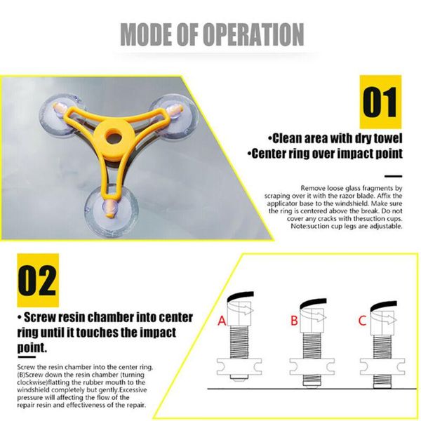 

car cleaning tools crack restore windshield repair by traffic accidents collisions high quality