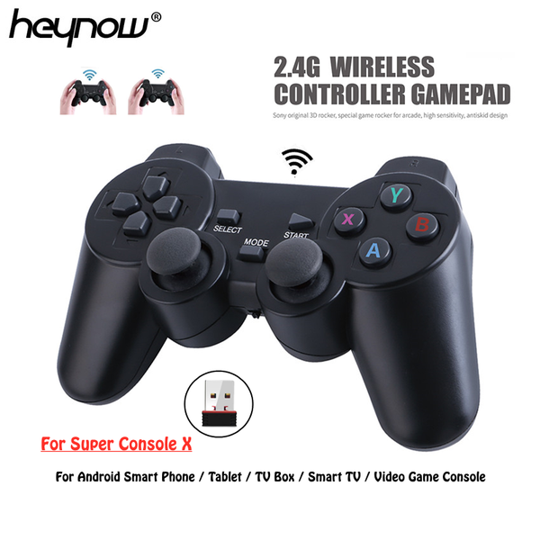 

2.4ghz wireless gamepad for super console x game controller usb joystick tv video android box phone controllers & joysticks
