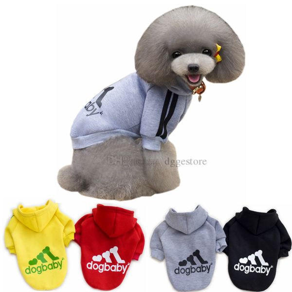 Dogbaby Cão Quente Hoodies Fleece Moletom Moletom Moletom Roupas Para Cães Para Pequenos Cães Médios Duas Pernas De Estimação De Duas Caniche Pomeranian Chihuahua Pets Traje XS Cinza A248