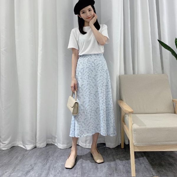 

skirts peonfly 2021 spring women long skirt casual leopard floral polka dot print a line high waist maxi female korean style, Black