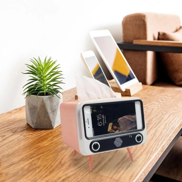 

tissue boxes & napkins nordic style retro phone holder tv box deskpaper dispenser storage napkin case container home ornament crafts