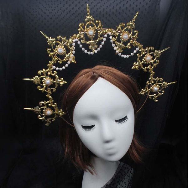 

other event & party supplies gold halo goddess headpiece material lolita vintage kc headband angel virgin mary baroque tiara headwear access