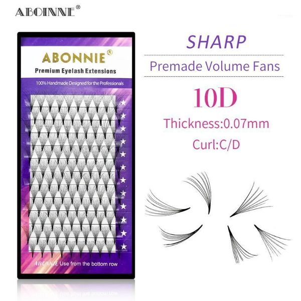 

abonnie 10d sharper premade volume fans 0.07mm c d curl russion sharpe makeup eyelashes1
