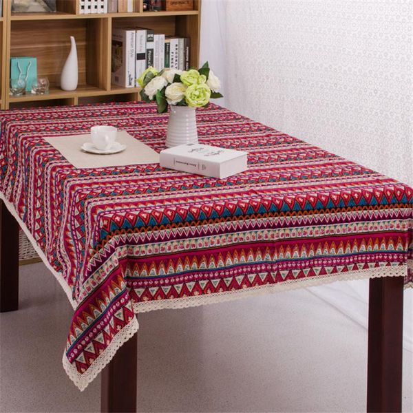 

table cloth retro bohemian ethnic style cotton linen tablecloth home party decor dinner dust cover