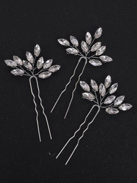 

headpieces minimalist silver bridal rhinestone hair pins simple pure casual hairpiece women jewelry for bride headwear