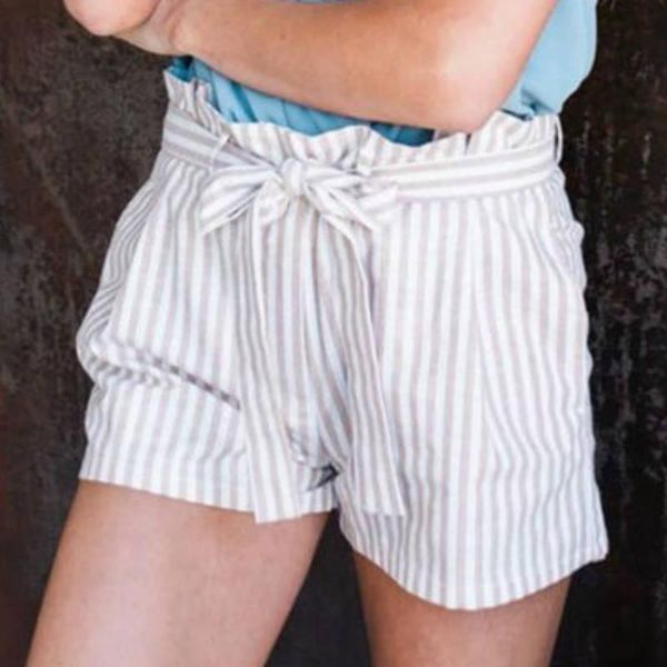 

fashion summer casual high waist striped short women's shorts, White;black