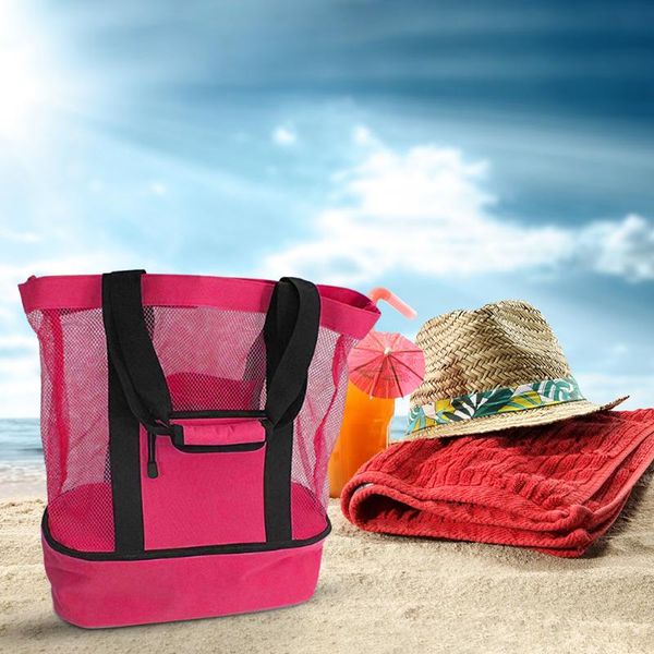 

storage bags portable thermal insulation bag double layers lunch food beach travel picnic net toy towel clothing