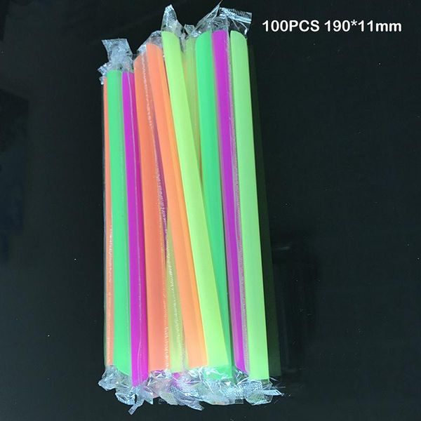 

drinking straws 100pcs big milkshake bubble boba milk tea plastic thick smoothie cold drinkware bar accessories