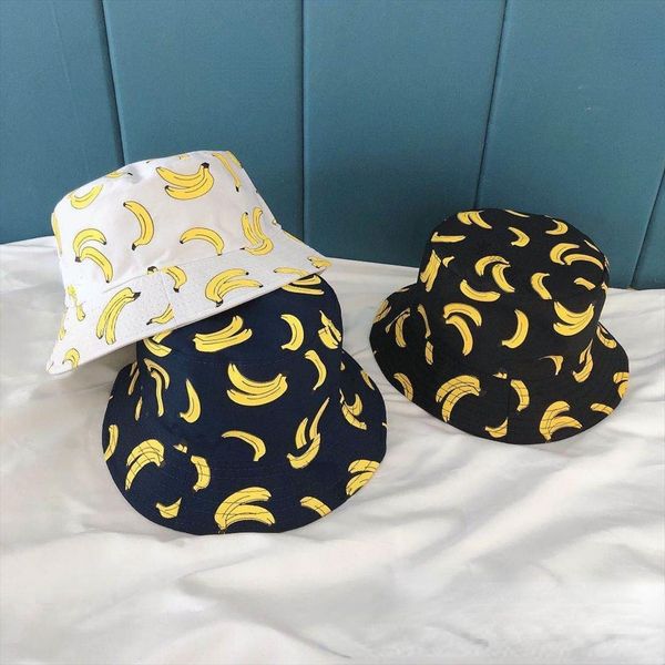 

100% pure cotton printed lemon banana bucket hat women men fashion panama cap kpop fishing bonnet bob gorras mujer, Blue;gray