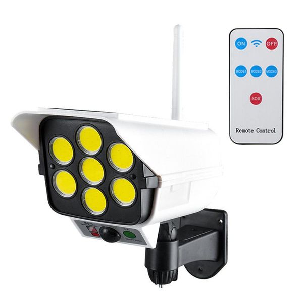 

solar lamps powered wall lamp f-ake camera leds outdoor light with controller 3 modes anti-thief simulation s-urveillance