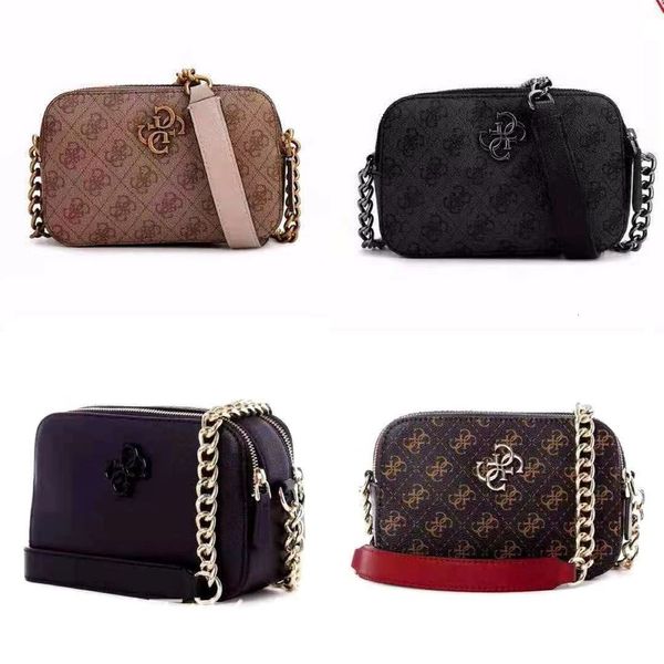 

gs double zipper camera small square chain strip old flower printed single shoulder messenger bag