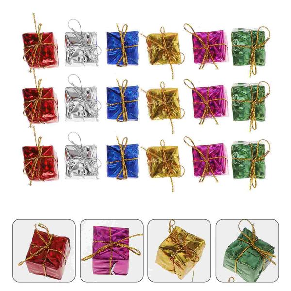 

christmas decorations 72pcs xmas tree small gift boxes pendants mini wrapped present party favors