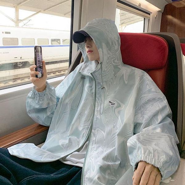 

style coat cool fashion men's summer thin sunscreen clothes junior high school students versatile veste homme jackets, Black;brown