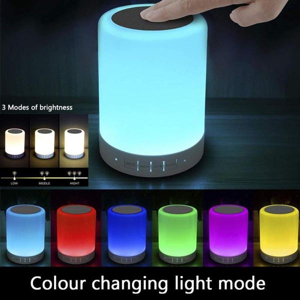 

table lamps lamp portable bluetooth speaker,rechargeable night light,touch + dimmable warm white light & color changing rgb
