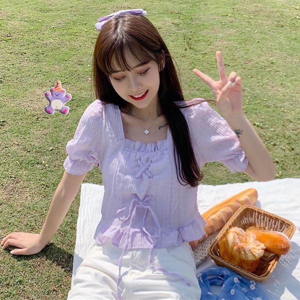 

women's blouses & shirts blouse women shirt white short-sleeved spring square collar blusas mujer de moda