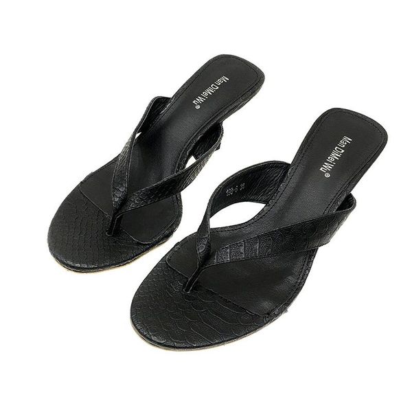 

dress shoes arrival women's for 2021 summer outdoor sandal slip on flip flop ladies thin high heels slides elegant women, Black