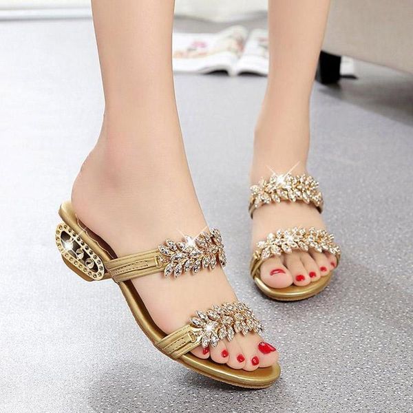 

2021 new women shoes slippers summer beach sandals fashion women rhinestone outdoor slippers flip flops shoes mujer, Black