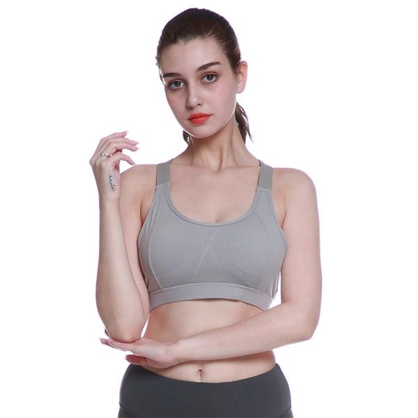 

gym clothing women high impact sports bra push up for fitness nylon solid running yoga sport femme active wear brassiere female, White;black