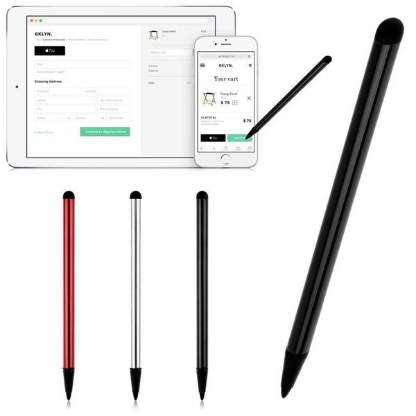 Resistenza di capacità in plastica universale Penne touch a doppio uso con stilo Mini penna portatile per iPad iPhone GPS