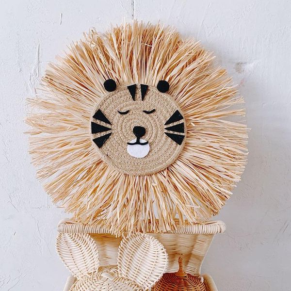 

decorative objects & figurines home decortion lion haning wind chimes hand woven wall hanging crafts window door decor hangings cotton threa