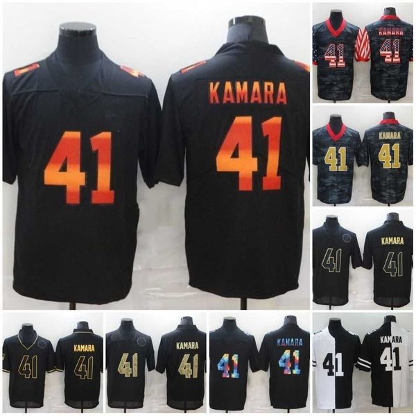 

41 kamara football jersey 2020 salute to service limited black white, Black;red