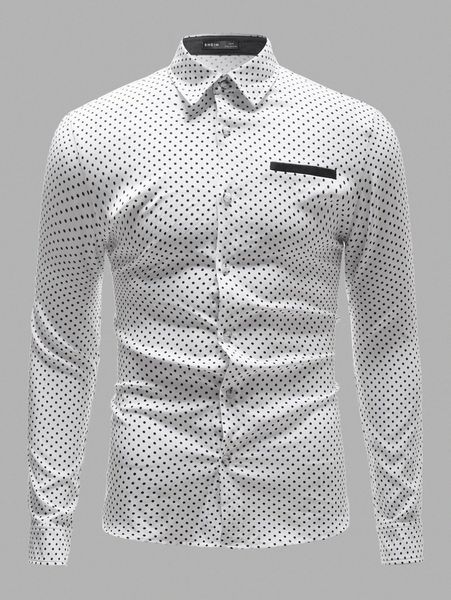 

men polka dot print shirt i2ui#, White;black