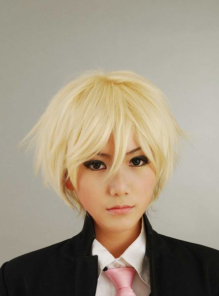 

cosplay -time hunter kula pickup gold close face short hair animation wig, Black