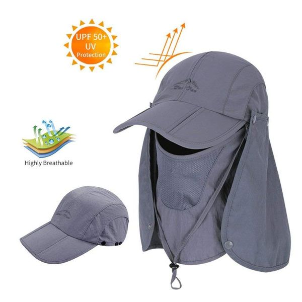 

stingy brim hats sun caps uv 50+ protection with neck&face flap cover for cycling hiking fishing garden hunting outdoor camping, Blue;gray