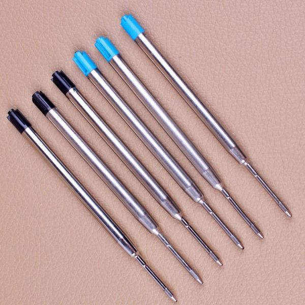 

10pcs / lot , 0.5mm metal ballpoint pen refills 99mm long black blue ink color ball, Black;red