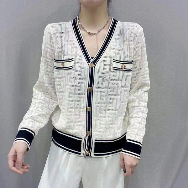 

women's knits & tees 2021 spring autumn women knitted cardigan ladies letter fashion v-neck pullover female long sleeve buttone, White