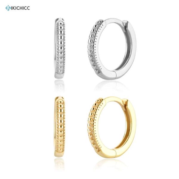 

hoop & huggie kikichicc 925 sterling silver gold 8.5mm huggies 9mm hoops circle pendiente luxury fine jewelry gift for women party clips, Golden;silver