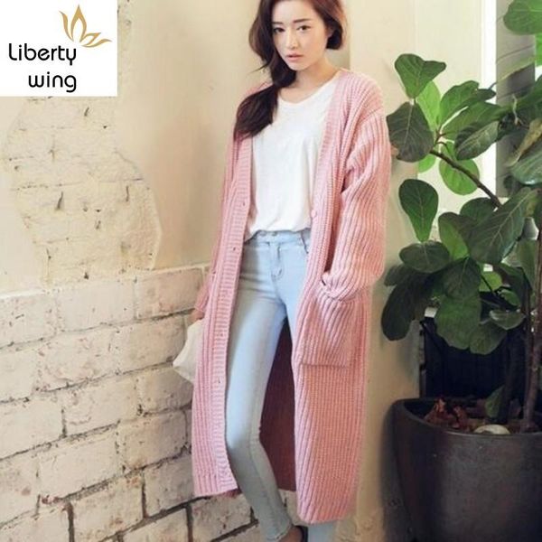 

female cardigan wholesale knitwear long winter coat oversize sweater cape poncho women autumn cardigans clothes women's knits & tees, White