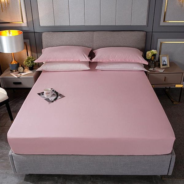 

sheets & sets solid color cotton elastic bed mattress cover fitted sheet full sizes non-slip comforter quilting bedspread