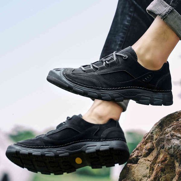 

dress shoes men's casual leather breathable comfortable and non-slip sneakers handmade loafers flat 38-45 d2dm, Black