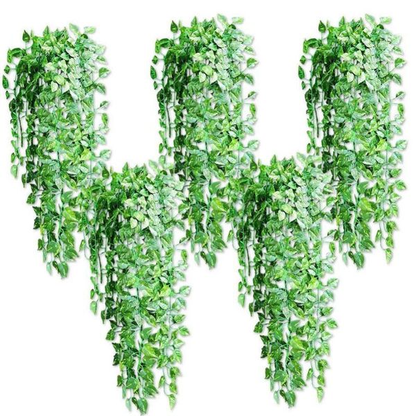 

decorative flowers & wreaths 5 pieces of hanging home decoration artificial plant vine wreath fake bougainvillea creeper green ivy