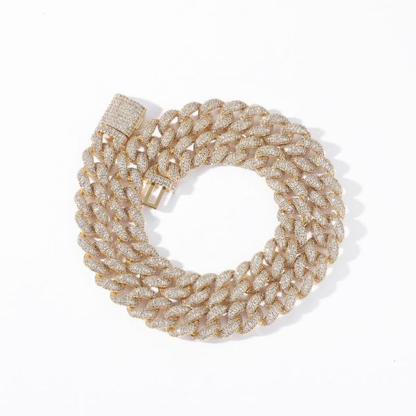 

chains 12mm 16inch 18inch 20inch 22inch 24inch iced out bling cuban chain hip hop micro pave necklace jewelry bc030, Silver