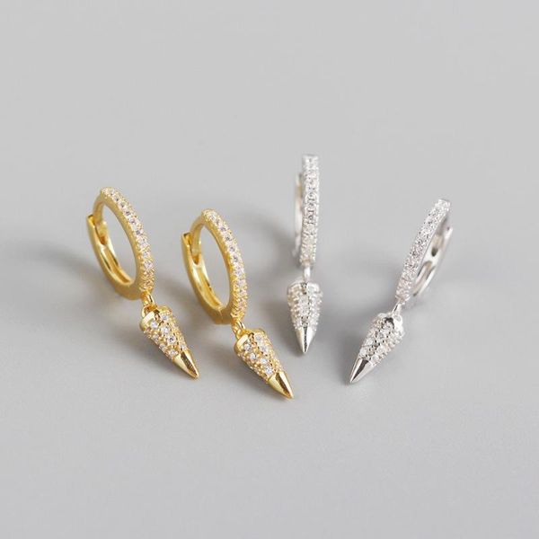 

sterling silver punk rivets stud earring for women girls wedding party jewelry pendientes accessories eh905, Golden;silver
