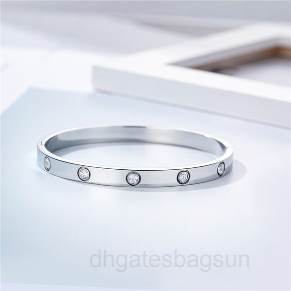 

new fashion diamond inlaid buckle bracelet electroplated rose gold titanium steel bracelet lg56, Black