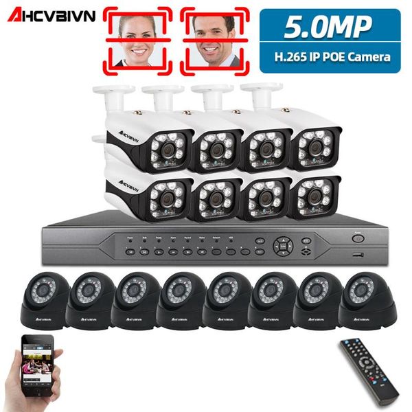 

ultra hd waterproof 5.0mp security ip camera h.265 16ch cctv systems nvr motion detection p2p video surveillance system set wireless kits
