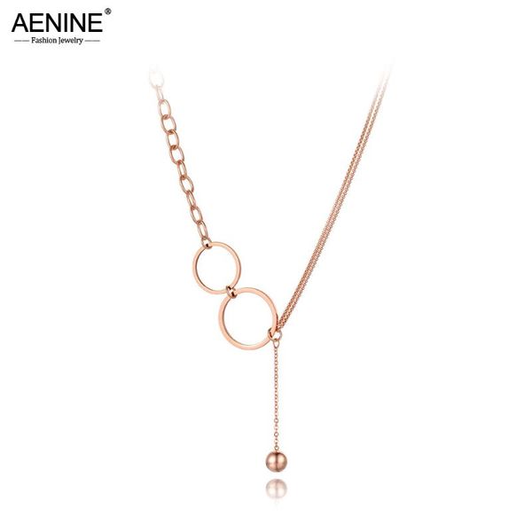 

original design stainless steel geometry circle choker necklaces jewelry trendy ball pendant necklace for women an20025 chains, Silver