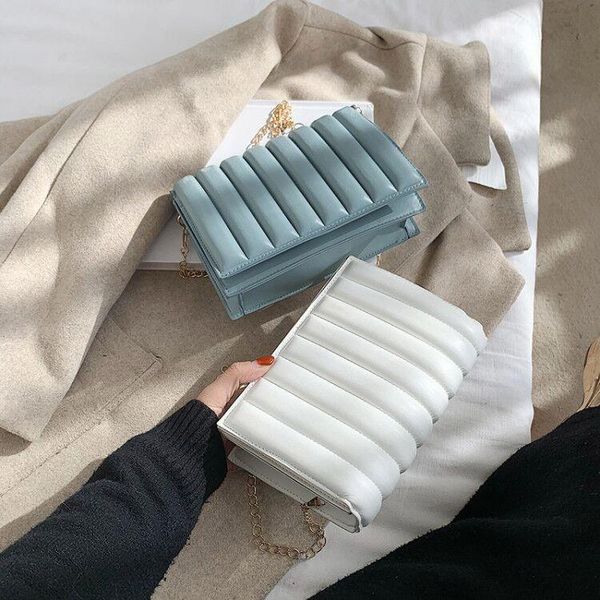 

women simple causal handbag folds bag retro fashion female crossbody shoulder bags messenger-bag chain pack ladies party gift waist