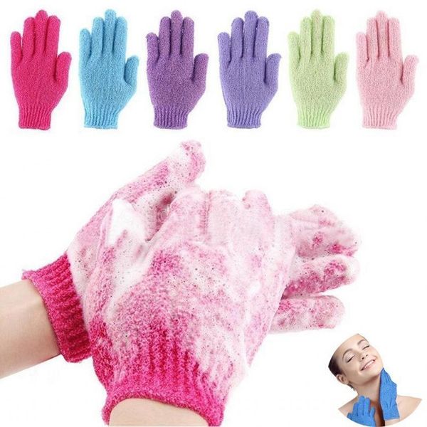 Скрубберы для ванны, очищающие отшелушивающие перчатки для перчаток перчатки для перчаток перчатки, массаж губки, увлажняющая кожа, увлажняющая спа -пена FY7324 GG0804