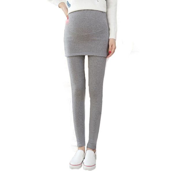 

maternity pants autumn winter velvet leggings pregnant women wear thickened pant skirt care for the abdomen add wool bottoms, White