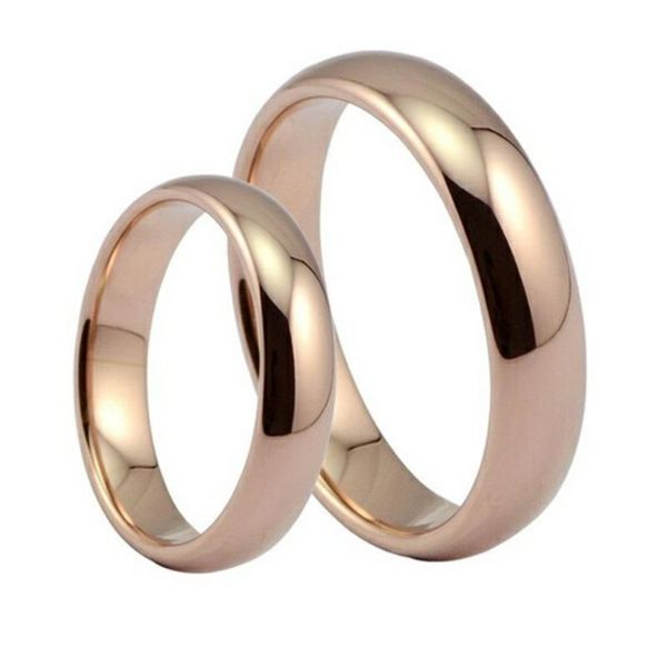 

wedding rings fashion fortunately rose gold women men polished stainless steel ring convention jewelry band valentine gift, Slivery;golden