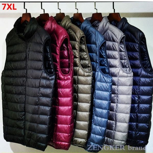 

men's slim lightweight down et, winter oversized vt, 7xl, 6xl, Black