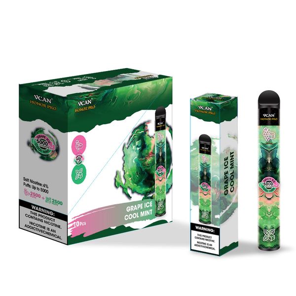 

crazy selling original authentic 2 in 1 vcan honor pro 5000 vape pen rechargeable flow grace double shine factory online shopping