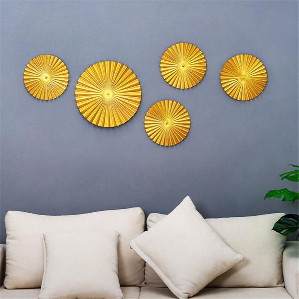 

round wrought iron wall decoration pendant hanging home living room sofa background decorative objects & figurines
