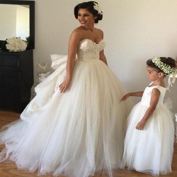 2021 vestido de esfera vestidos de casamento frisado laço applique querida decote tulle feitos sob encomenda comprimento do assoalho praia sem mangas espartilho Castelo Vestido de Novia