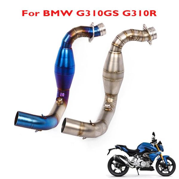 

motorcycle exhaust system slip on 51mm pipe middle link tube connector section for g310gs g310r